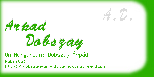 arpad dobszay business card
